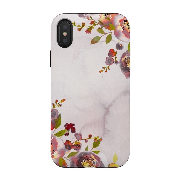 iPhone Xs / X StrongFit Hand drawn blush florals by  Utart
