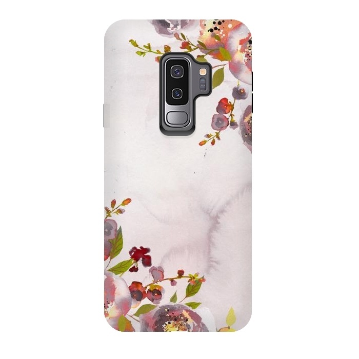 Galaxy S9 plus StrongFit Hand drawn blush florals by  Utart