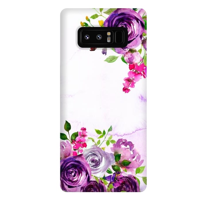 Galaxy Note 8 StrongFit Hand drawn purple and pink florals by  Utart