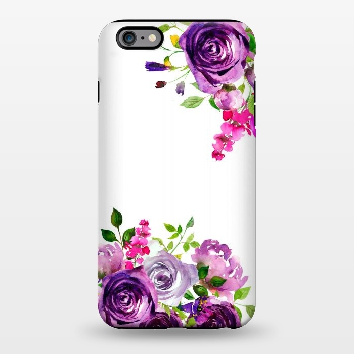 iPhone 6/6s plus StrongFit Hand drawn purple and pink florals on white by  Utart