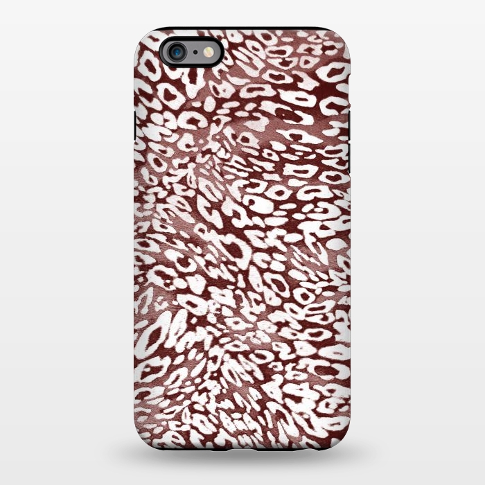 iPhone 6/6s plus StrongFit White leopard print spots on burgundy by Oana 