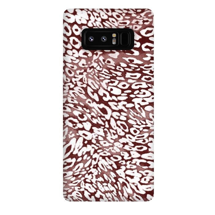 Galaxy Note 8 StrongFit White leopard print spots on burgundy by Oana 