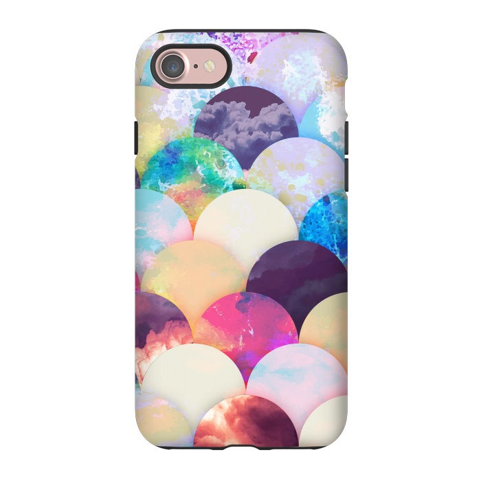 iPhone 7 StrongFit Painted colorful clouds seashell balloons pattern by Oana 