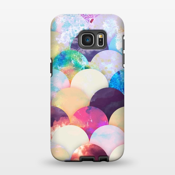 Galaxy S7 EDGE StrongFit Painted colorful clouds seashell balloons pattern by Oana 