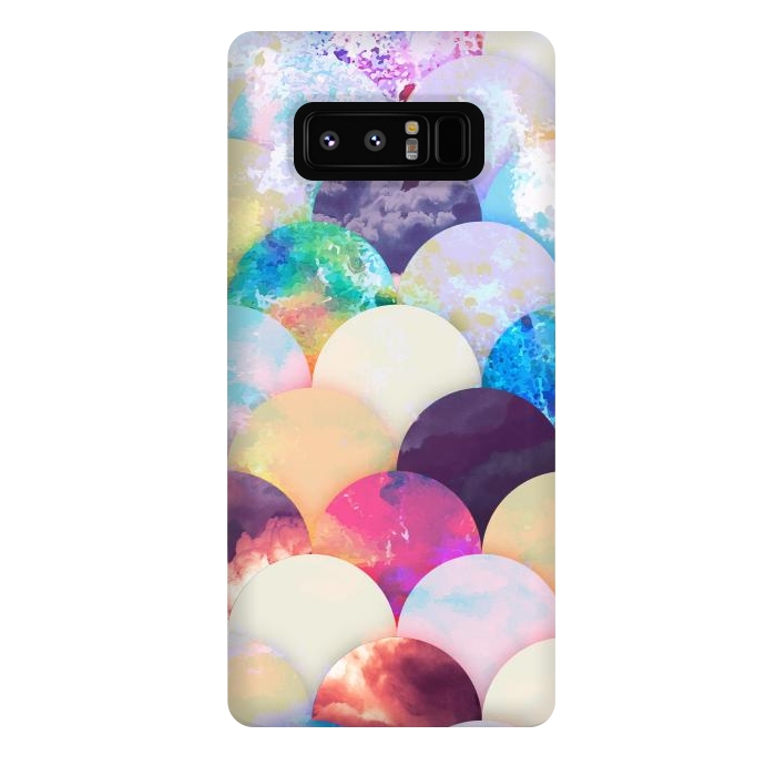 Galaxy Note 8 StrongFit Painted colorful clouds seashell balloons pattern by Oana 