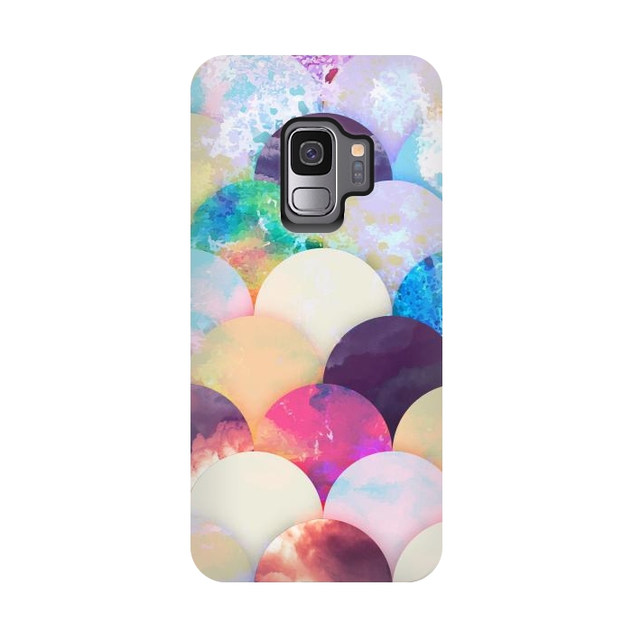 Galaxy S9 StrongFit Painted colorful clouds seashell balloons pattern by Oana 