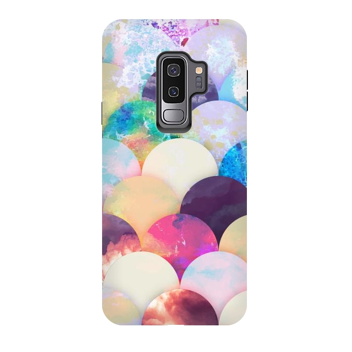 Galaxy S9 plus StrongFit Painted colorful clouds seashell balloons pattern by Oana 