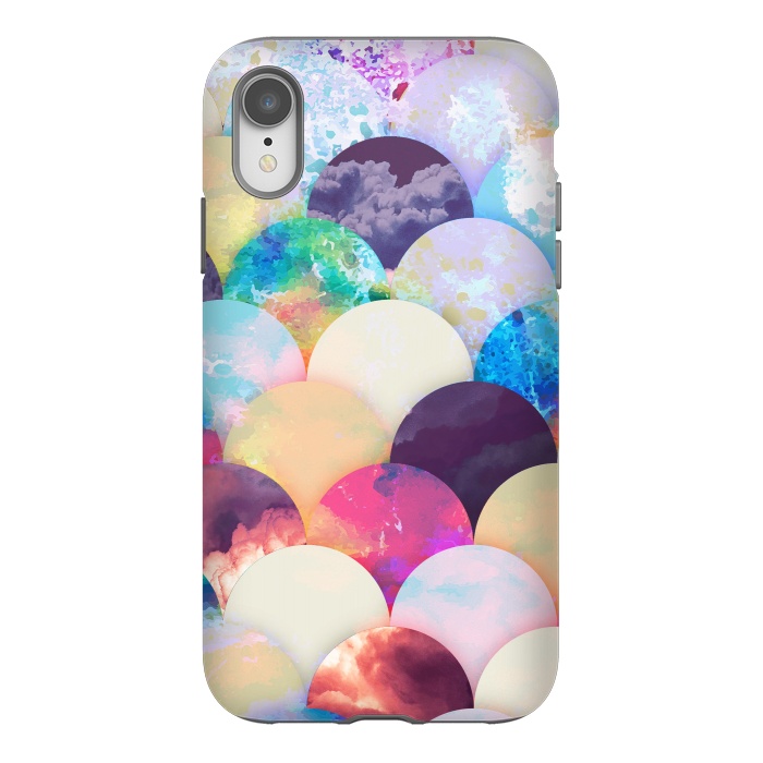 iPhone Xr StrongFit Painted colorful clouds seashell balloons pattern by Oana 