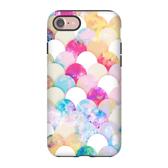 iPhone 7 StrongFit Colorful watercolor splattered seashells pattern by Oana 