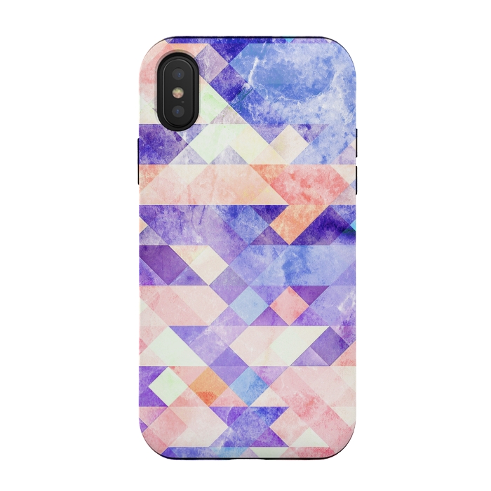 iPhone Xs / X StrongFit Colorful marble geometric tiles by Oana 