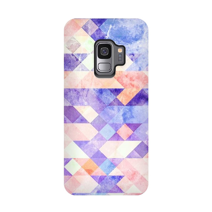 Galaxy S9 StrongFit Colorful marble geometric tiles by Oana 