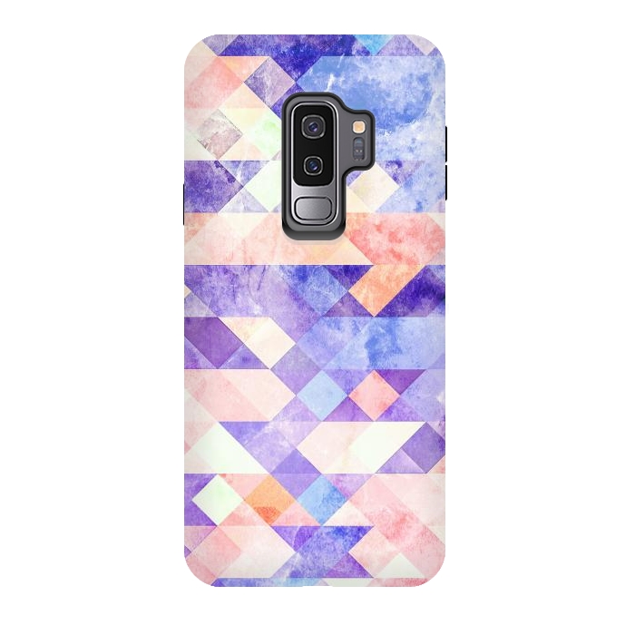 Galaxy S9 plus StrongFit Colorful marble geometric tiles by Oana 