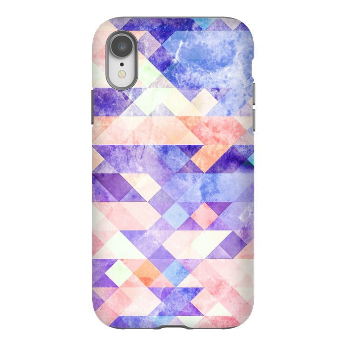 iPhone Xr StrongFit Colorful marble geometric tiles by Oana 