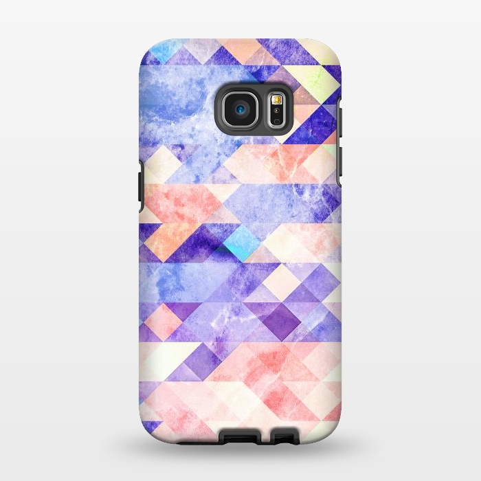 Galaxy S7 EDGE StrongFit Marble textured triangle tiles by Oana 