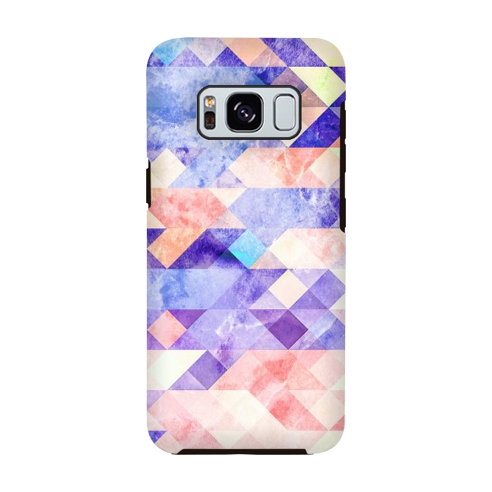 Galaxy S8 StrongFit Marble textured triangle tiles by Oana 