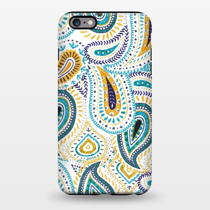 iPhone 6/6s plus StrongFit Playful yellow blue paisley drawing by Oana 