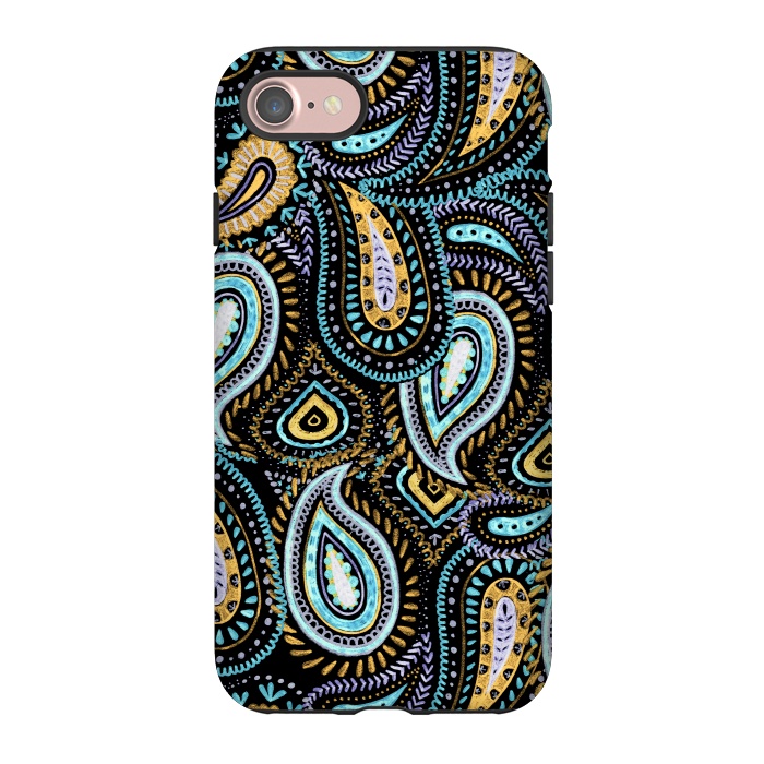 iPhone 7 StrongFit Hand sketched paisley pattern by Oana 