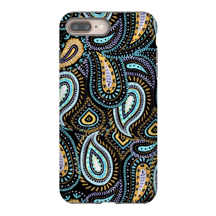 iPhone 7 plus StrongFit Hand sketched paisley pattern by Oana 