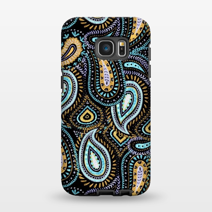 Galaxy S7 EDGE StrongFit Hand sketched paisley pattern by Oana 