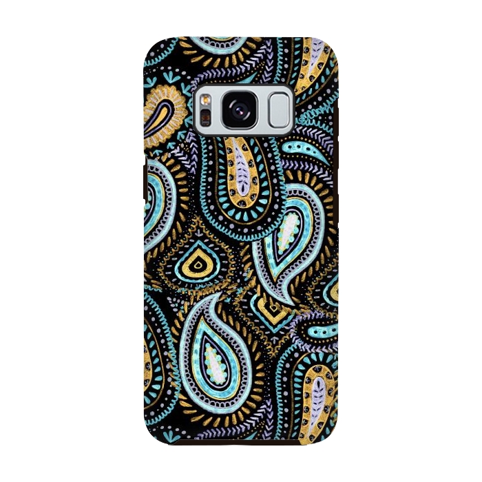 Galaxy S8 StrongFit Hand sketched paisley pattern by Oana 