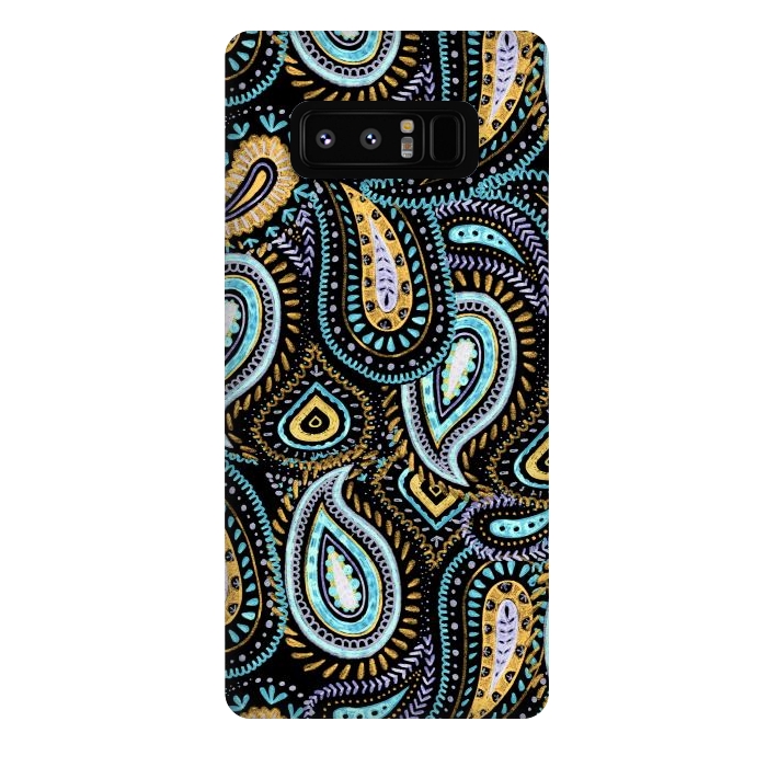 Galaxy Note 8 StrongFit Hand sketched paisley pattern by Oana 
