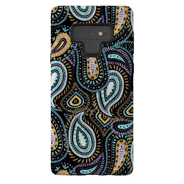 Galaxy Note 9 StrongFit Hand sketched paisley pattern by Oana 