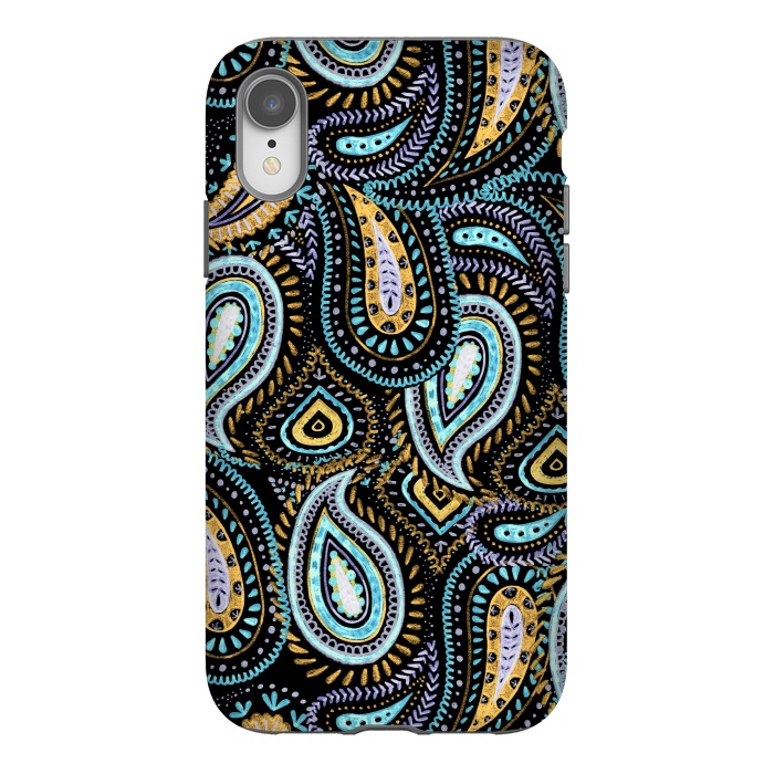 iPhone Xr StrongFit Hand sketched paisley pattern by Oana 