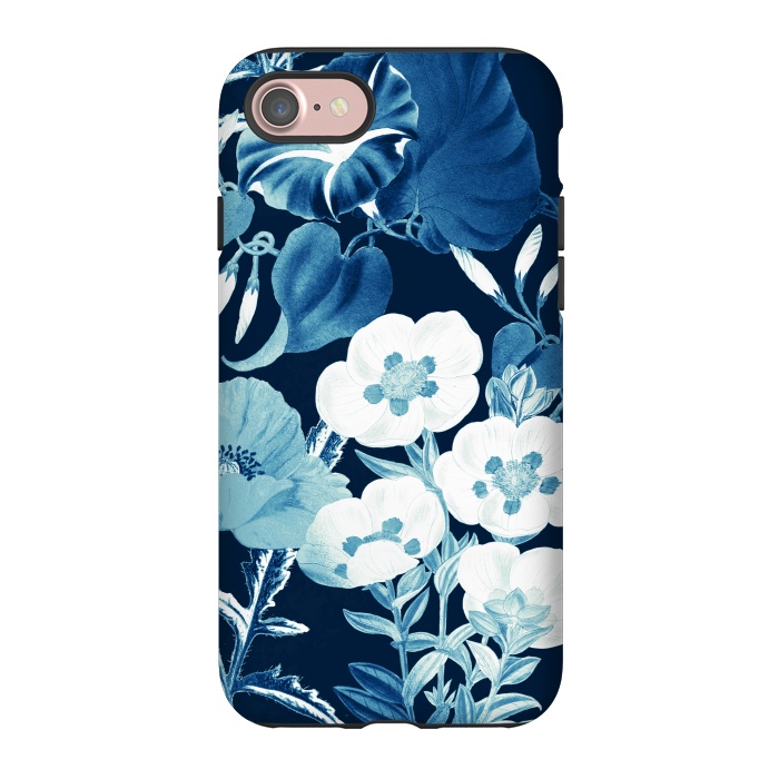 iPhone 7 StrongFit Romantic blue wild flowers illustration by Oana 