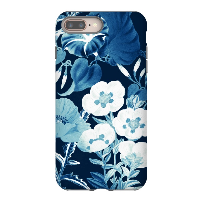iPhone 7 plus StrongFit Romantic blue wild flowers illustration by Oana 