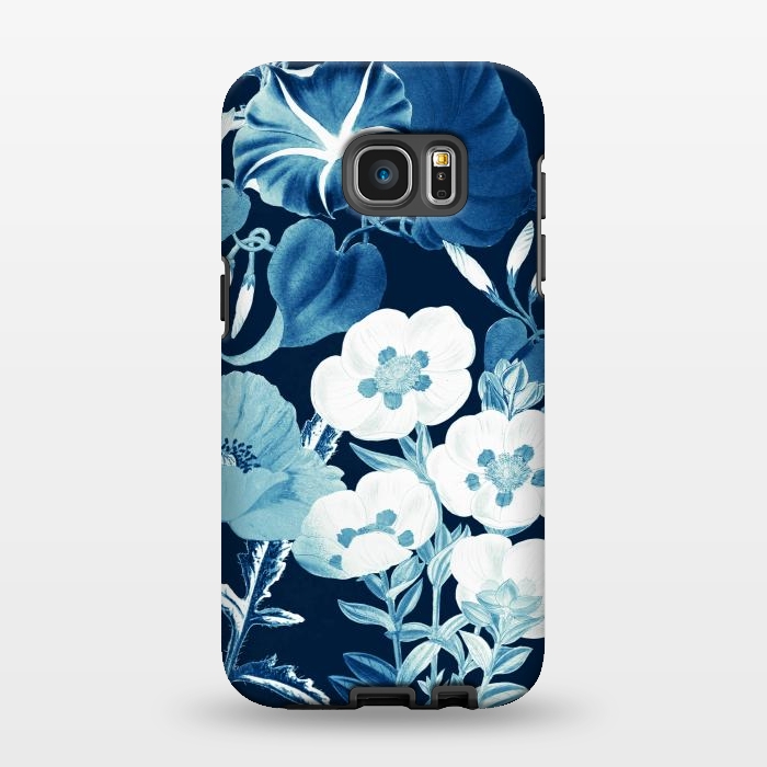 Galaxy S7 EDGE StrongFit Romantic blue wild flowers illustration by Oana 