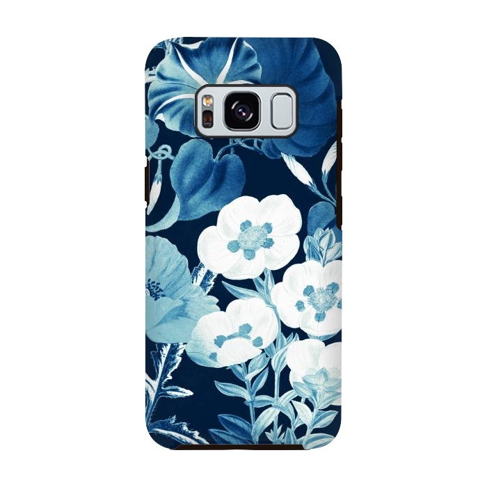 Galaxy S8 StrongFit Romantic blue wild flowers illustration by Oana 