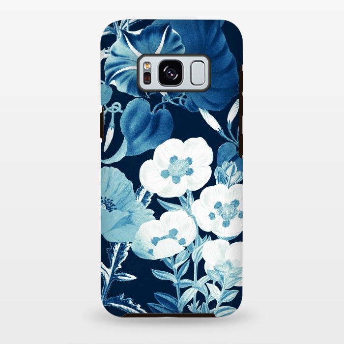Galaxy S8 plus StrongFit Romantic blue wild flowers illustration by Oana 