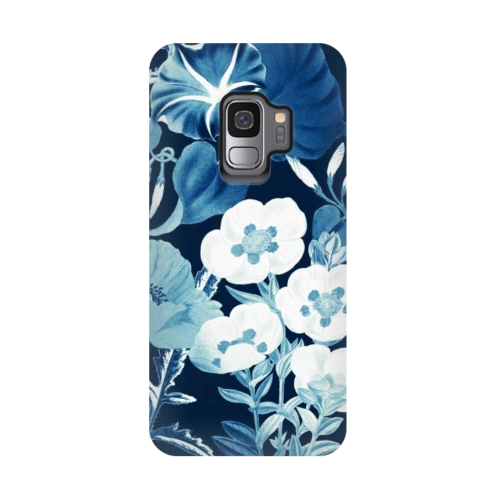 Galaxy S9 StrongFit Romantic blue wild flowers illustration by Oana 