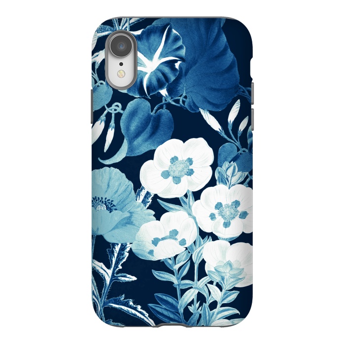 iPhone Xr StrongFit Romantic blue wild flowers illustration by Oana 
