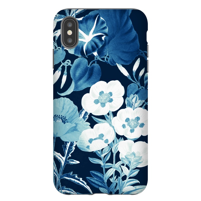iPhone Xs Max StrongFit Romantic blue wild flowers illustration by Oana 