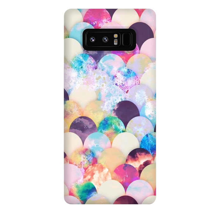 Galaxy Note 8 StrongFit Watercolor splattered seashell pattern by Oana 