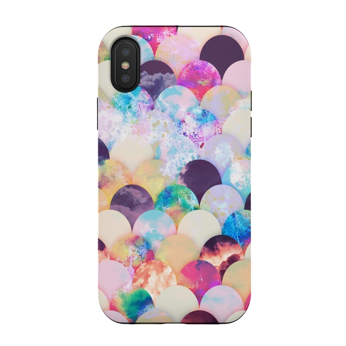 iPhone Xs / X StrongFit Watercolor splattered seashell pattern by Oana 