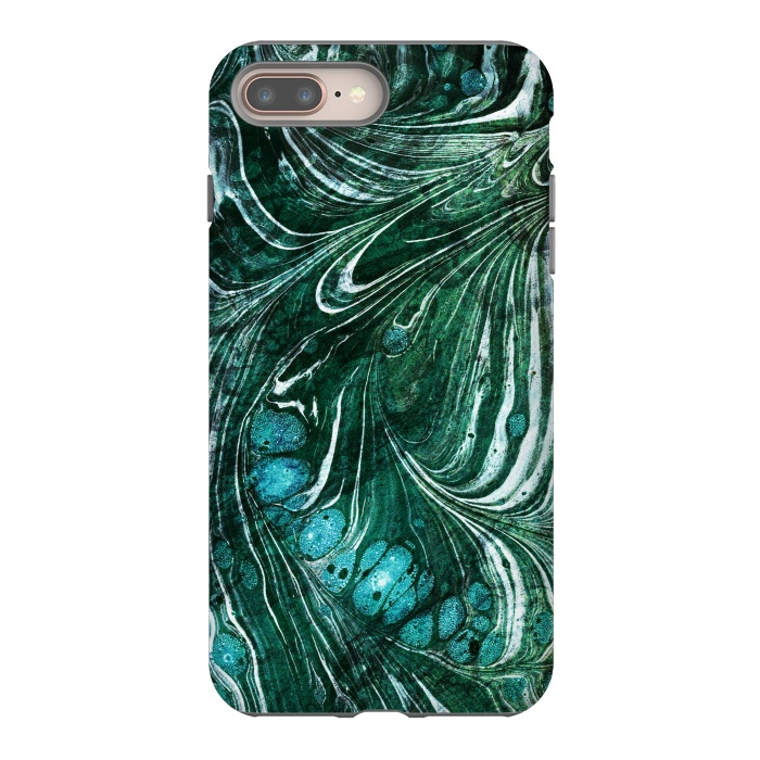 iPhone 7 plus StrongFit Emerald green painted liquid marble by Oana 