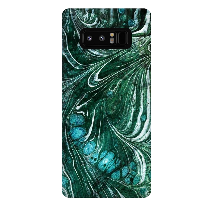Galaxy Note 8 StrongFit Emerald green painted liquid marble by Oana 