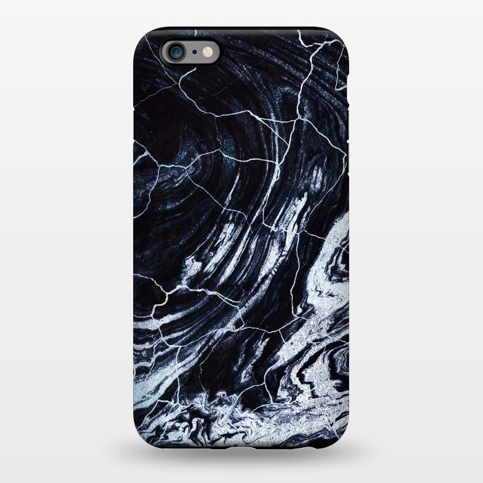 iPhone 6/6s plus StrongFit Dark navy cracked marble painting by Oana 