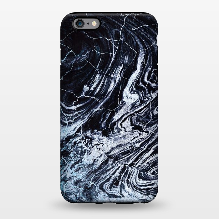 iPhone 6/6s plus StrongFit Dark navy textured marble painting by Oana 
