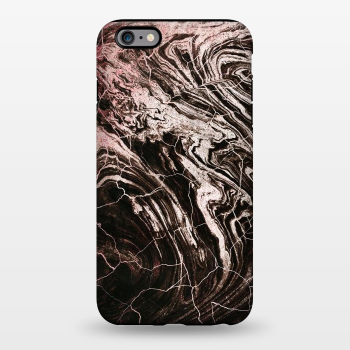 iPhone 6/6s plus StrongFit Rose gold and black marble art by Oana 