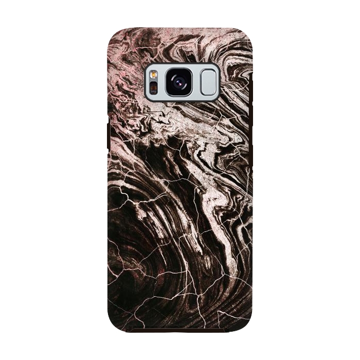 Galaxy S8 StrongFit Rose gold and black marble art by Oana 