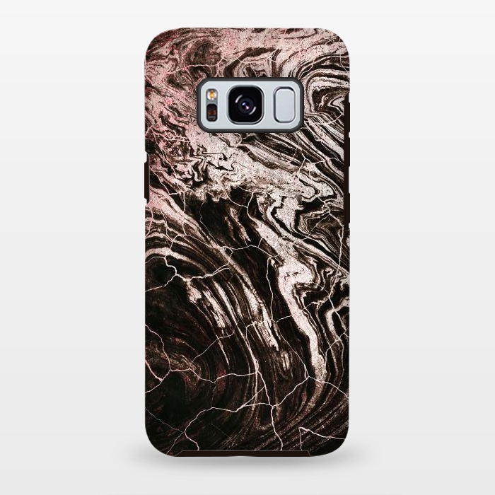 Galaxy S8 plus StrongFit Rose gold and black marble art by Oana 