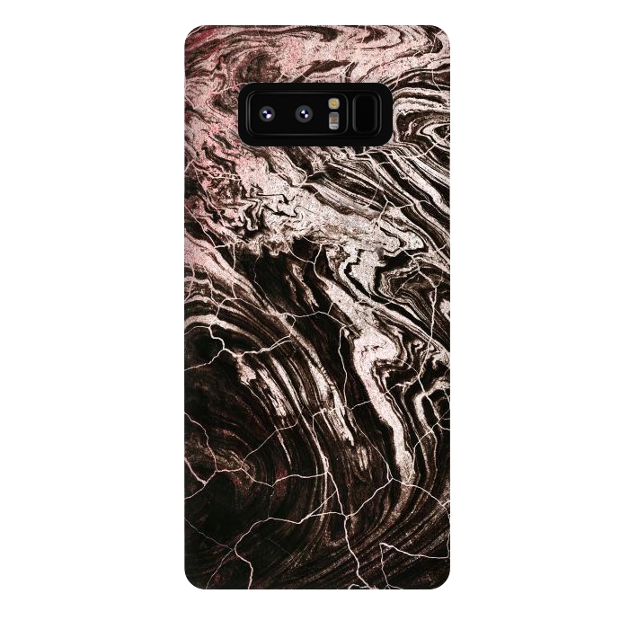 Galaxy Note 8 StrongFit Rose gold and black marble art by Oana 