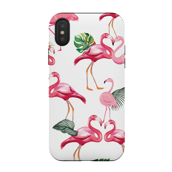iPhone Xs / X StrongFit Flamingos Love Pattern by Bledi