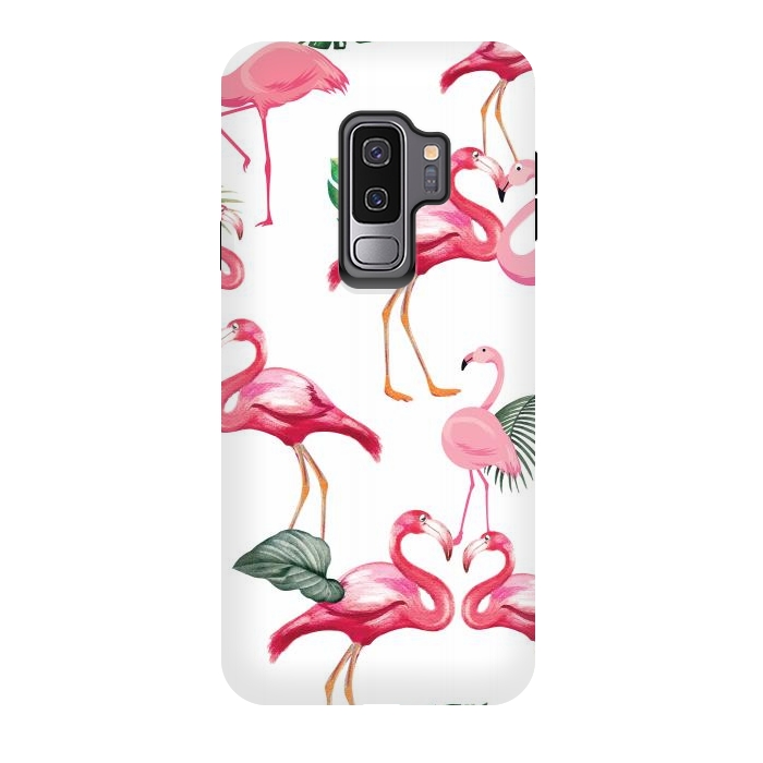 Galaxy S9 plus StrongFit Flamingos Love Pattern by Bledi