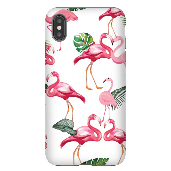 iPhone Xs Max StrongFit Flamingos Love Pattern by Bledi