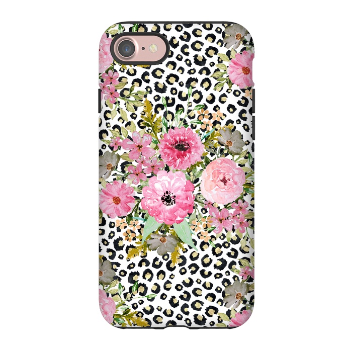 iPhone 7 StrongFit Elegant leopard print and floral design  by InovArts