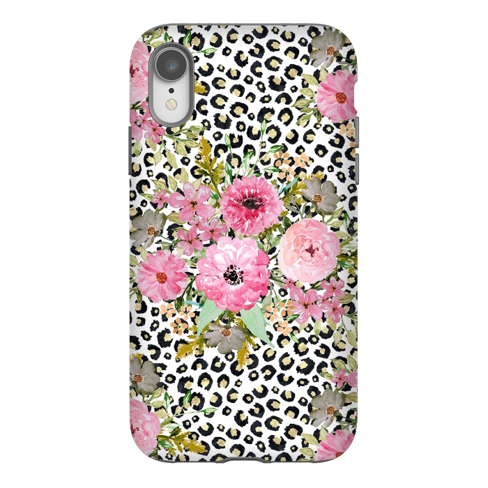 iPhone Xr StrongFit Elegant leopard print and floral design  by InovArts